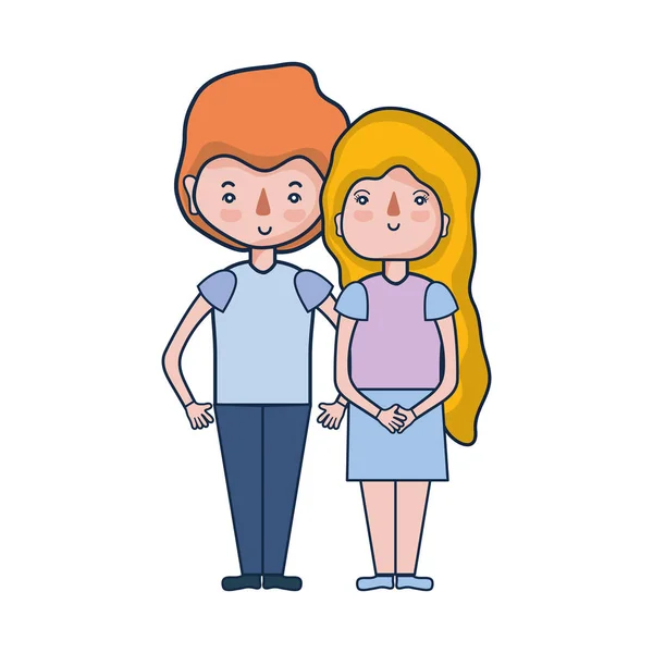 Pareja Belleza Junto Con Diseño Del Peinado Vector Ilustración — Vector de stock