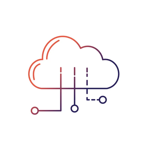 line cloud data with circuits to digital connection vector illustration