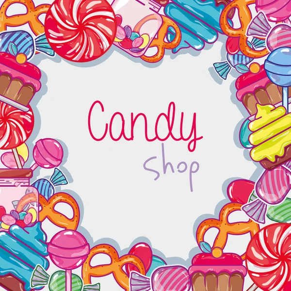 Delicious Sweet Candy Background Design Vector Illustration — Stock Vector