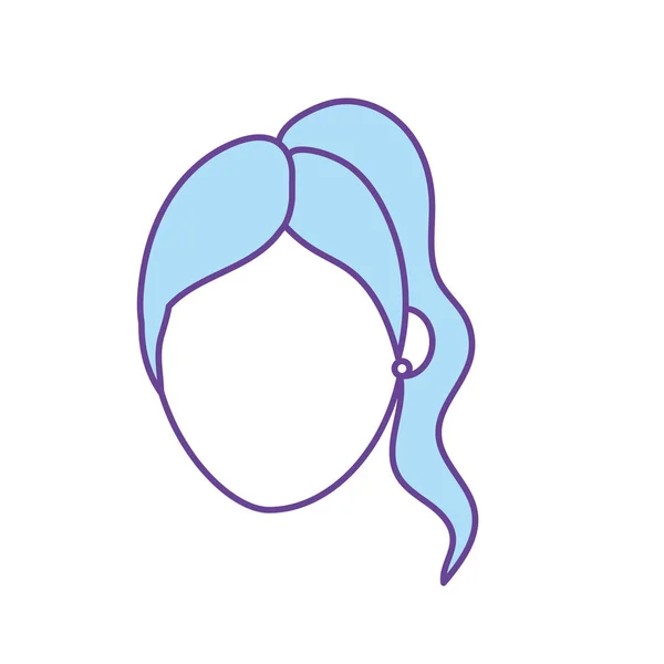 Sociální Avatar Žena Účes Design Vektorové Ilustrace — Stockový vektor