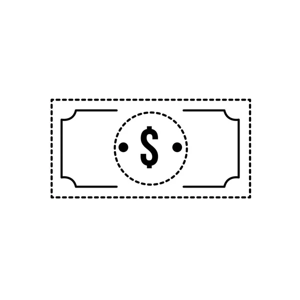 Tečkovaný Tvar Bill Dolar Cas Peníze Měny Vektorové Ilustrace — Stockový vektor
