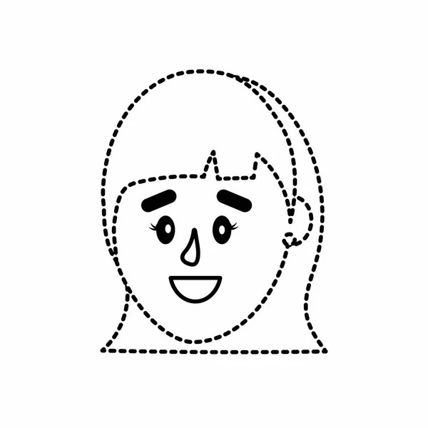 Forme Pointillée Avatar Femme Tête Avec Illustration Vectorielle Conception Coiffure — Image vectorielle