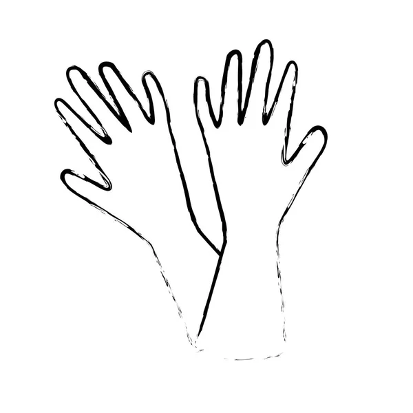 Figure Washing Gloves Design Style Homework Vector Illustration — Stock Vector