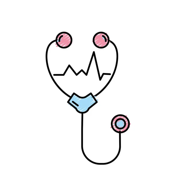 Ilustracja Wektorowa Stetoskop Narzędzia Lekarskie Dla Znak Kardiolog — Wektor stockowy