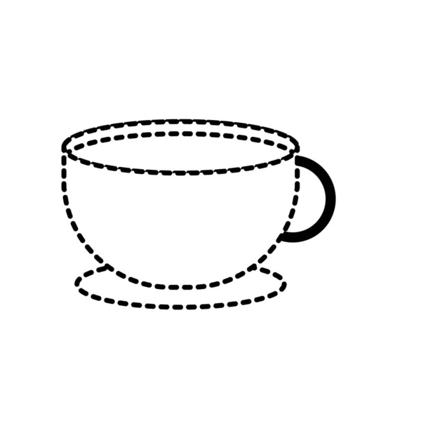 Forma Punteada Deliciosa Taza Café Sobre Fondo Blanco Vector Ilustración — Vector de stock