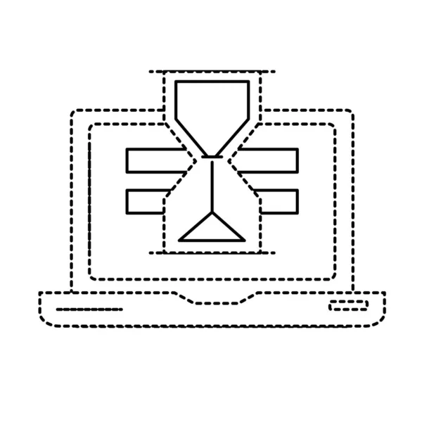 砂時計のアイコン ベクトル イラスト検索ドット形状ラップトップ技術 — ストックベクタ