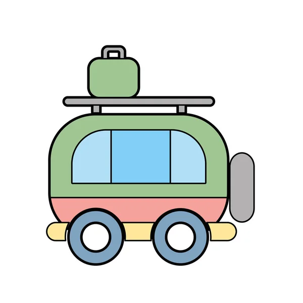 Transporte Furgonetas Con Bolsas Para Viajar Ilustración Vector — Vector de stock