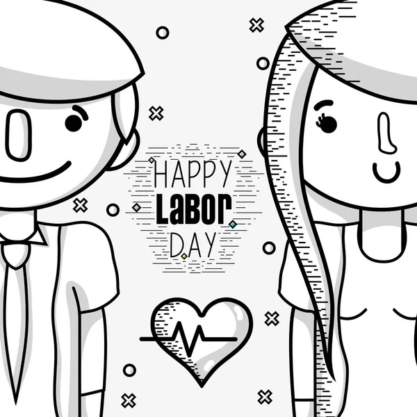 people celebrating labor day holiday vector illustration