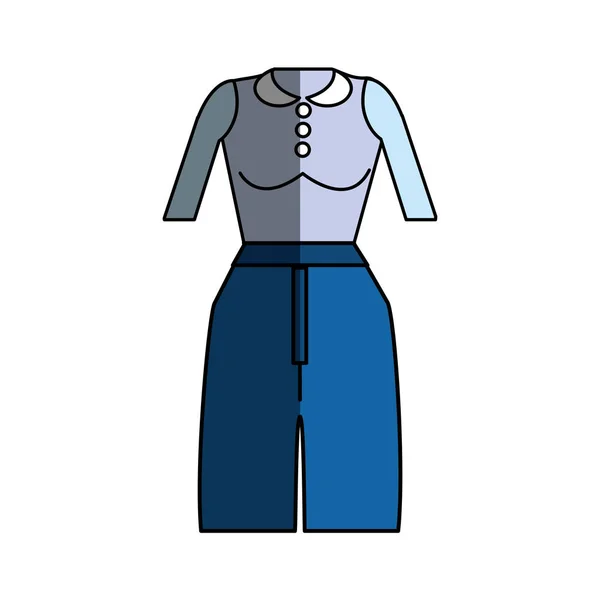 Camicetta Casual Pantaloni Stile Stoffa Illustrazione Vettoriale — Vettoriale Stock