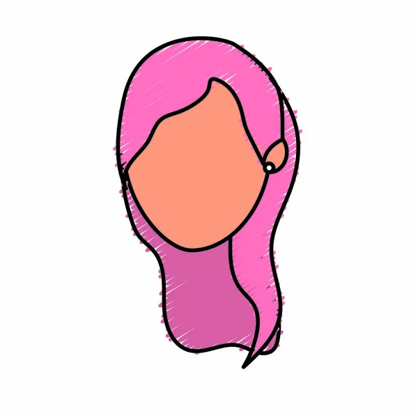 Mujer Avatar Social Con Diseño Peinado Vector Ilustración — Vector de stock
