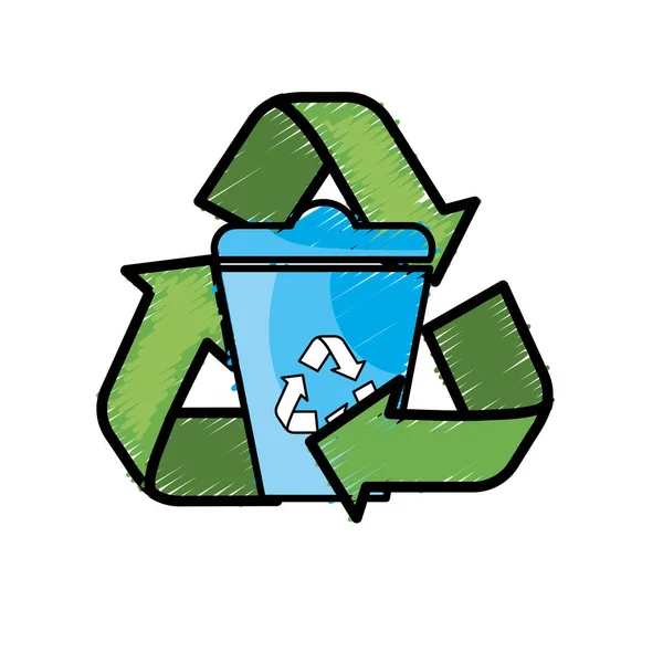 Kann Mit Umweltschutzsymbol Vektor Abbildung Recyceln — Stockvektor