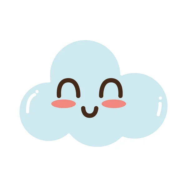 Kawaii Bonito Concurso Nuvem Tempo Vetor Ilustração —  Vetores de Stock
