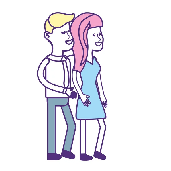 Feliz Casal Bonito Com Desgaste Elegante Ilustração Vetorial — Vetor de Stock