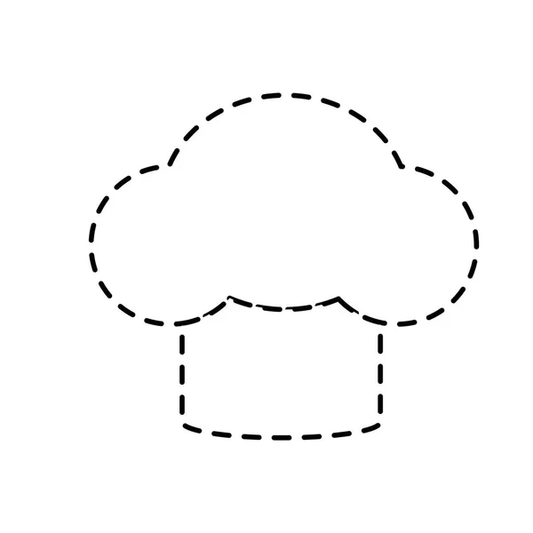 Forme Pointillée Chapeau Chef Ustensile Cuisine Illustration Vectorielle Cuisine — Image vectorielle