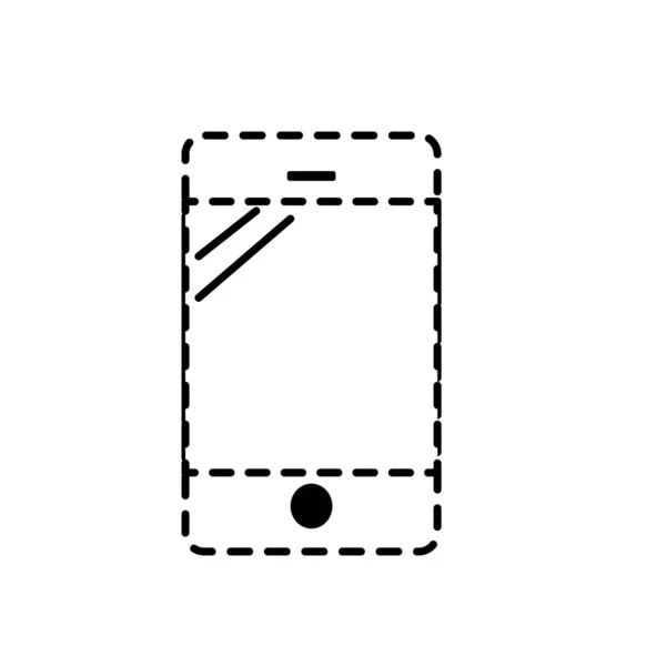 Forme Pointillée Technologie Smartphone Pour Appeler Parler Les Gens Illustration — Image vectorielle
