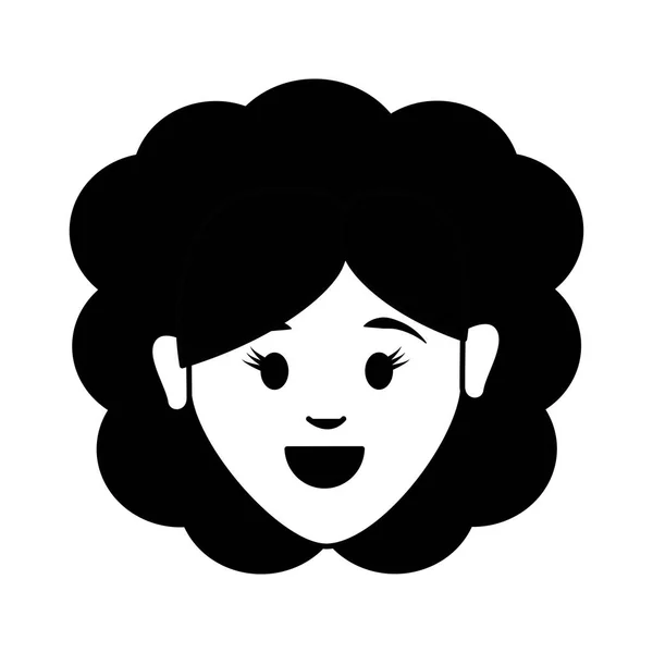 Mujer Agradable Feliz Con Peinado Diseño Ilustración Vectores — Vector de stock