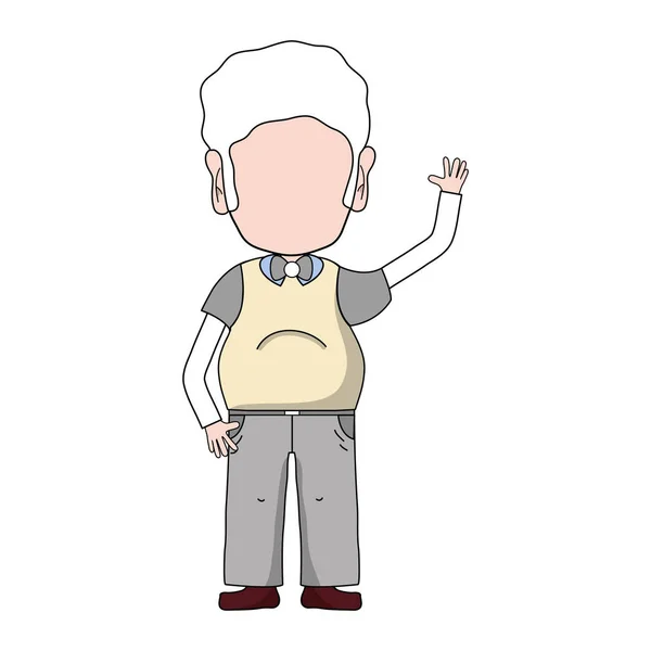 Hombre Viejo Con Peinado Ropa Casual Vector Ilustración — Archivo Imágenes Vectoriales