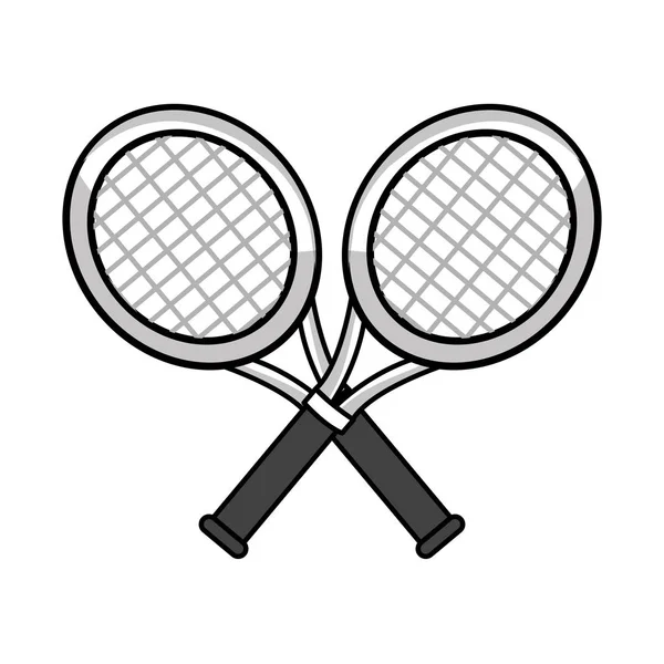 Figure Rackets Play Tennis Icon Vector Illustraction Design — Stock Vector