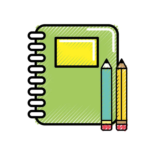Δαχτυλίδια Notebook Εργαλείο Μολύβια Εικονίδιο Εικονογράφηση Διάνυσμα — Διανυσματικό Αρχείο
