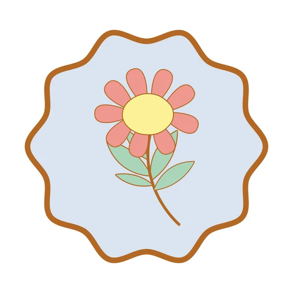 Цветок Лепестками Листьями Векторная Иллюстрация — стоковый вектор