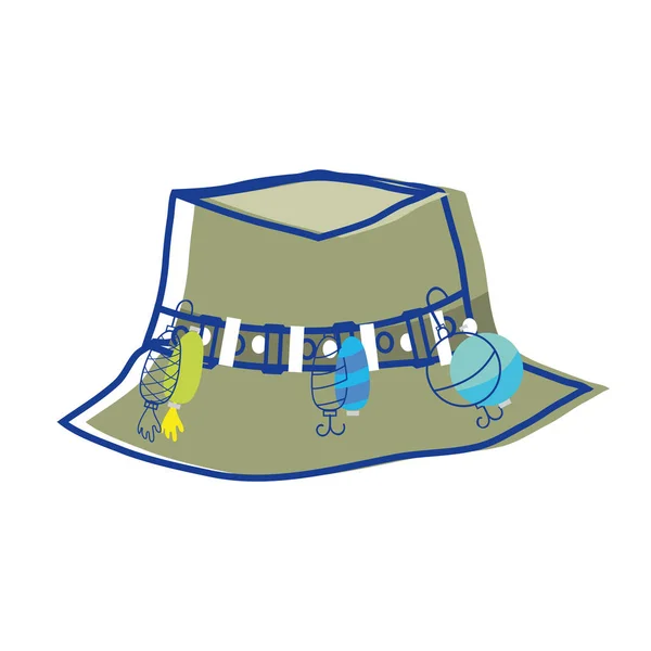 fishing peasant hat object, to warker vector illustration