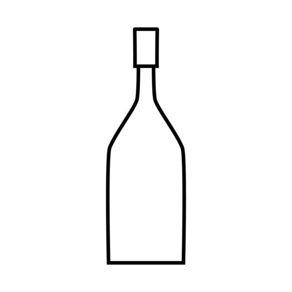 Figura Botella Vino Con Bebida Vidrio Diseño Ilustración Vectorial — Archivo Imágenes Vectoriales