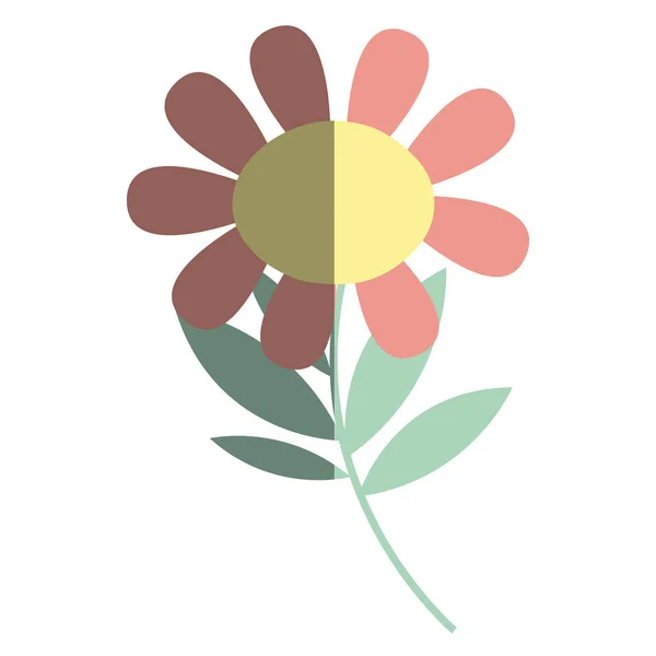 Цветок Красоты Лепестками Листьями Векторная Иллюстрация — стоковый вектор