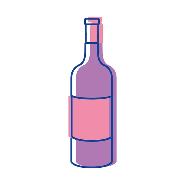 Flasche Wein Leckeres Getränk Symbol Vektorillustration — Stockvektor
