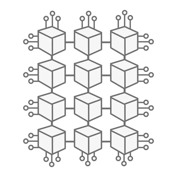 Cubo Con Circuitos Red Transacciones Bitcoin Comunicatig Ilustración Vectorial — Archivo Imágenes Vectoriales