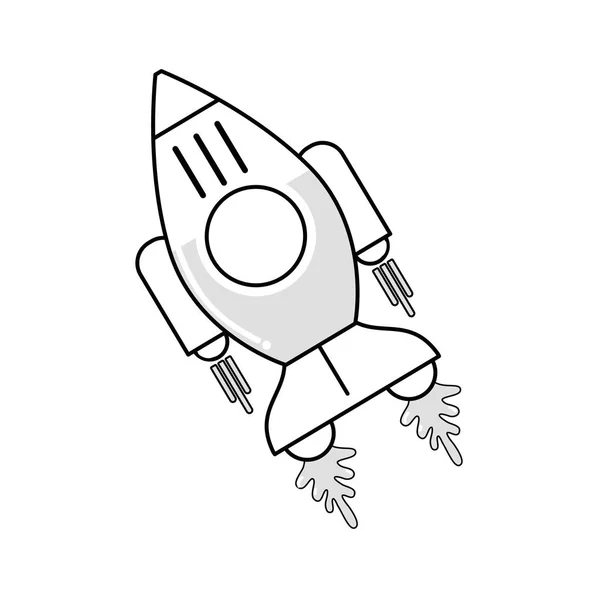 Figura Cohete Espacial Galaxia Cielo Viaje Vector Ilustración — Vector de stock