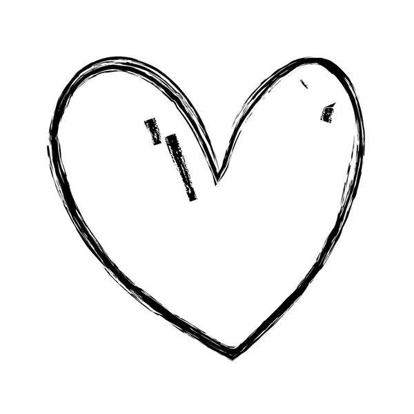 Figura Bonito Corazón Para Amor Romance Símbolo Vector Ilustración — Vector de stock