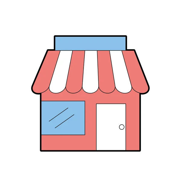 Tienda Mercado Para Comprar Diferentes Productos Vector Ilustración — Archivo Imágenes Vectoriales