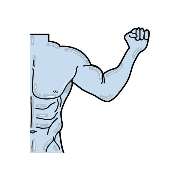 Hombre Tonificado Cuerpo Fitness Vector Ilustración Diseño — Archivo Imágenes Vectoriales