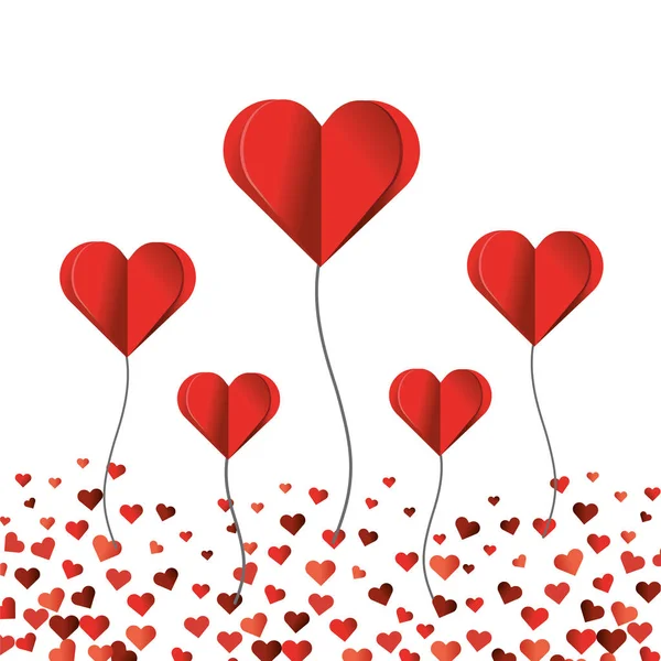 心气球装饰到情人节庆祝向量例证 — 图库矢量图片