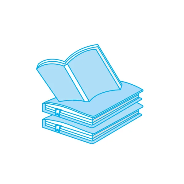 Contorno Cadernos Educação Objeto Com Desenho Caderno Ilustração Vetorial —  Vetores de Stock