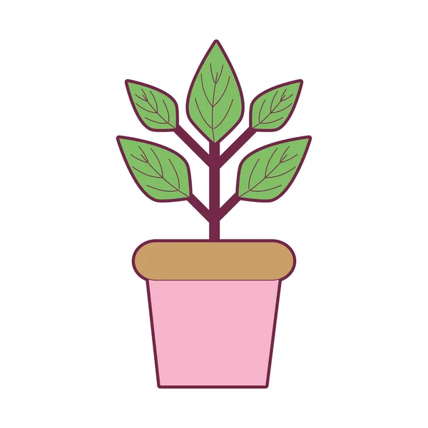 Растение Внутри Цветочного Горшка Векторной Иллюстрации Сохранения Экологии — стоковый вектор