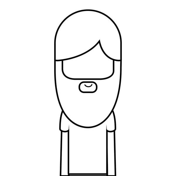 Figuur Man Met Baard Haarstijl Pictogram Vector Illustratie Ontwerp — Stockvector