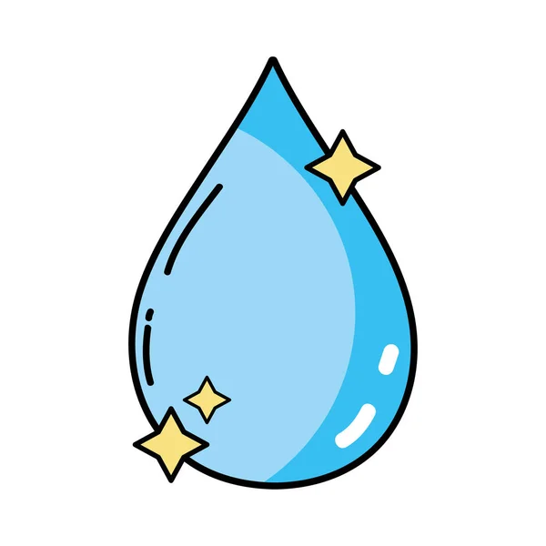 Schöner Wassertropfen Mit Sternen Design Vektor Illustration — Stockvektor