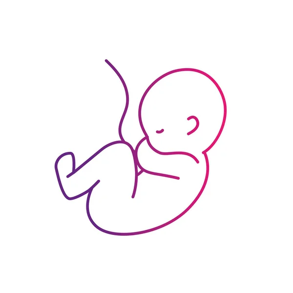 Línea Agradable Bebé Con Ilustración Vectores Cordón Umbilical — Archivo Imágenes Vectoriales