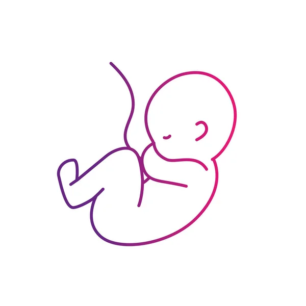 Linha Bebê Agradável Com Ilustração Vetor Cordão Umbilical — Vetor de Stock