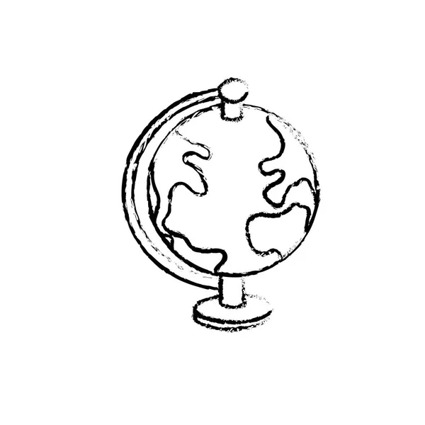 Figure Earth Planet Map Desk Object Vector Illustration — Stock Vector
