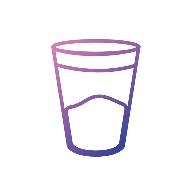 Line Water Glass Drink Fresh Beverage Vector Illustration — Stock Vector