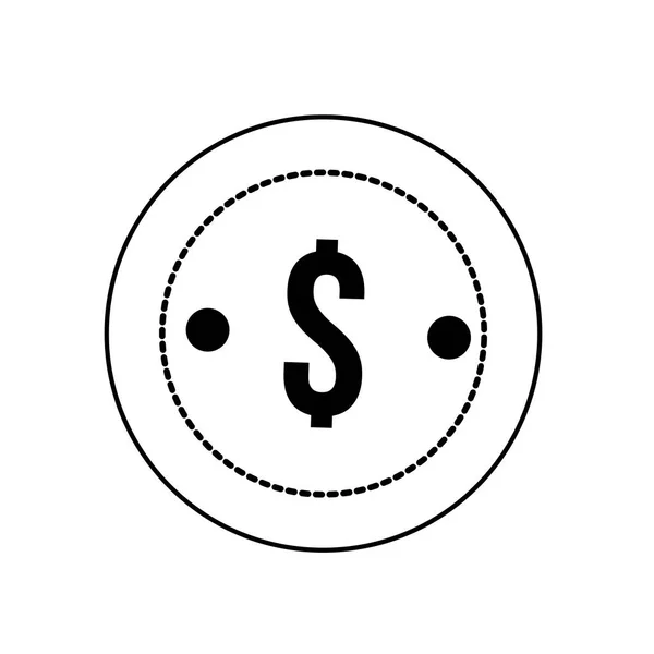 Ligne Finance Monnaie Monnaie Argent Argent Vecteur Illustration — Image vectorielle