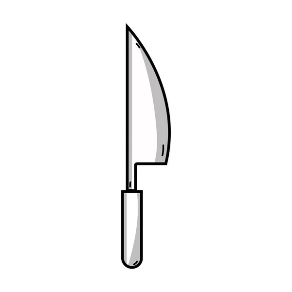 Line Knife Kitchen Utensil Used Cook Vector Illustration — Stock Vector