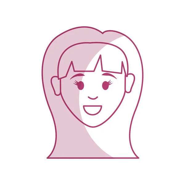 Silhouette Femme Tête Visage Avec Coiffure Illustration Vectorielle Design — Image vectorielle