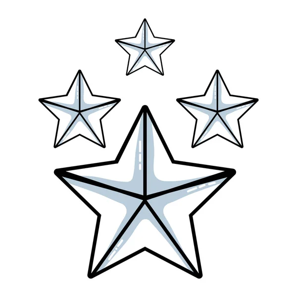 Linha Beleza Estrelas Brilho Decoração Design Vetor Ilustração — Vetor de Stock