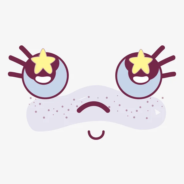 Kawaii Nice Face Thinking Vektorillustration Design — Stockvektor