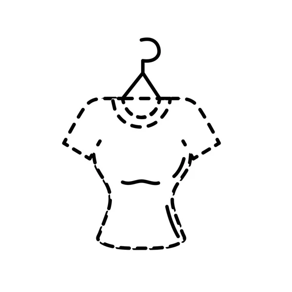 Пунктирная Форма Шоппинг Одежды Рынке Дизайном Векторной Иллюстрации — стоковый вектор