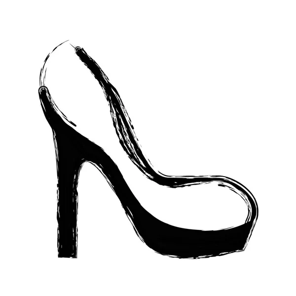 Kontur Fashion Heels High Shoes Vector Illustration - Stok Vektor