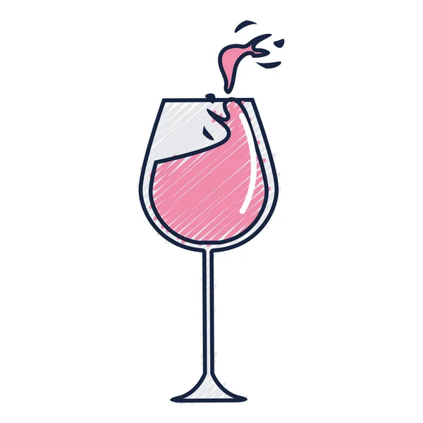 Immagine Icona Vetro Spruzzi Vino Disegno Vettoriale Ilustrazione — Vettoriale Stock
